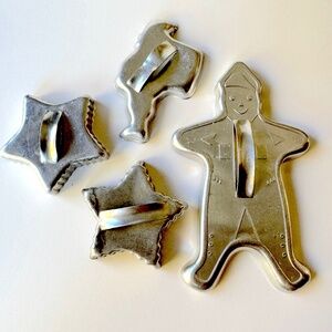 Cookie Cutters Christmas Set of 5 Aluminum Handles